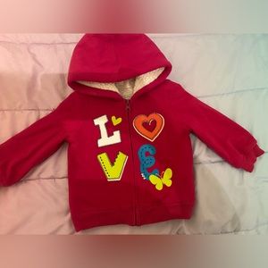 Children’s Place Love Sherpa hooded sweater size 2t